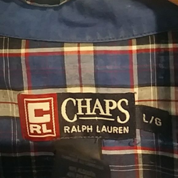 LARGE SHORT SLEEVE CHAPS RALPH LAUREN PLAID SHIRT - Picture 3 of 3